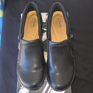 Clarks Black Leather Loafers